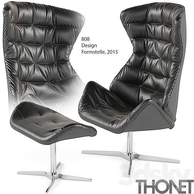 808 Thonet armchair &amp; footstool
