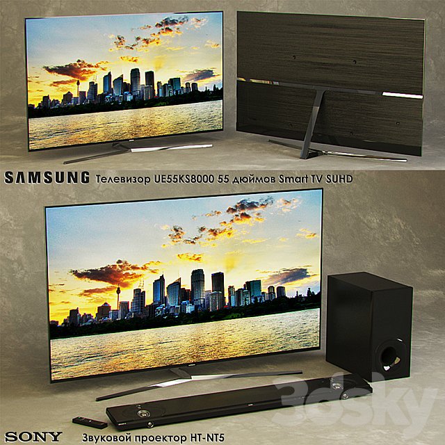 TV SAMSUNG UE55KS8000 55-inch Smart TV SUHD. Sound Projector SONY HT-NT5.
