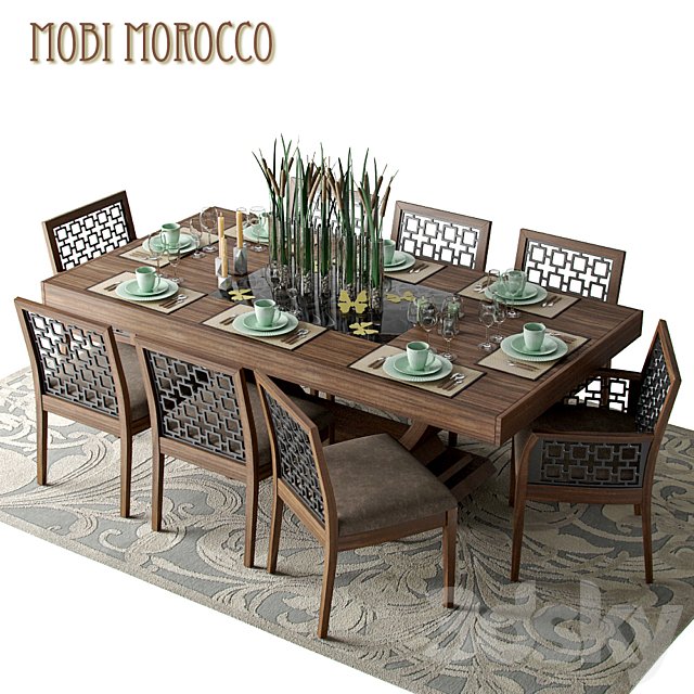 Table with chairs Mobi Dining rooms Morokko