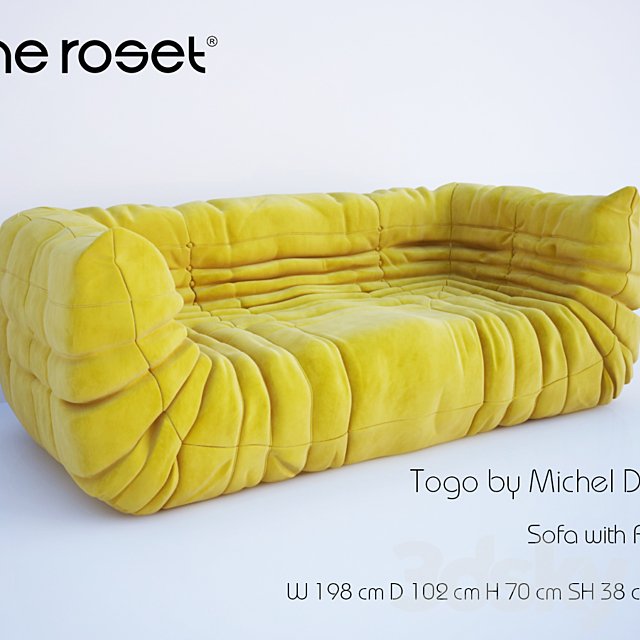 Togo Sofa with Arms by Michel Ducaroy. Ligne Roset.