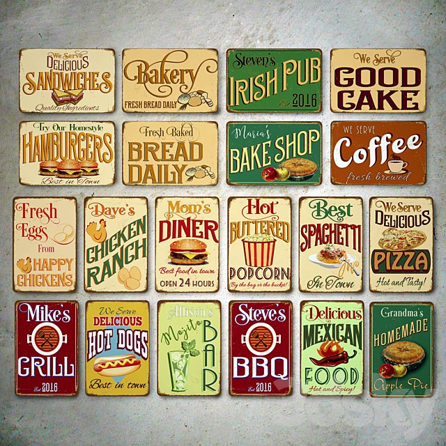 Classic Metal Signs Bar