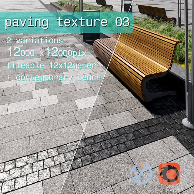 Paving granite plates HR / street furniture 03