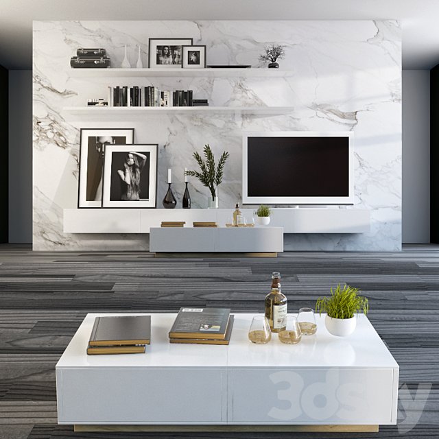 Partition wall with TV