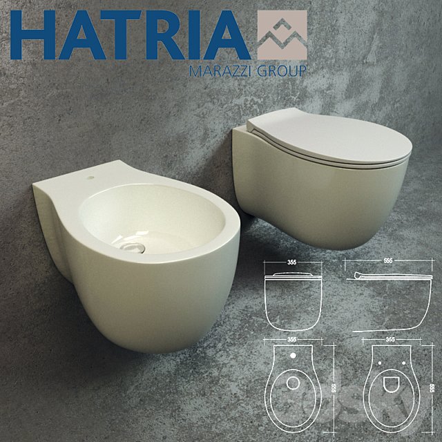 HATRIA Le Fiabe vaso (Y1AC) bidet (Y1A9) sospeso (wall hung) 2014