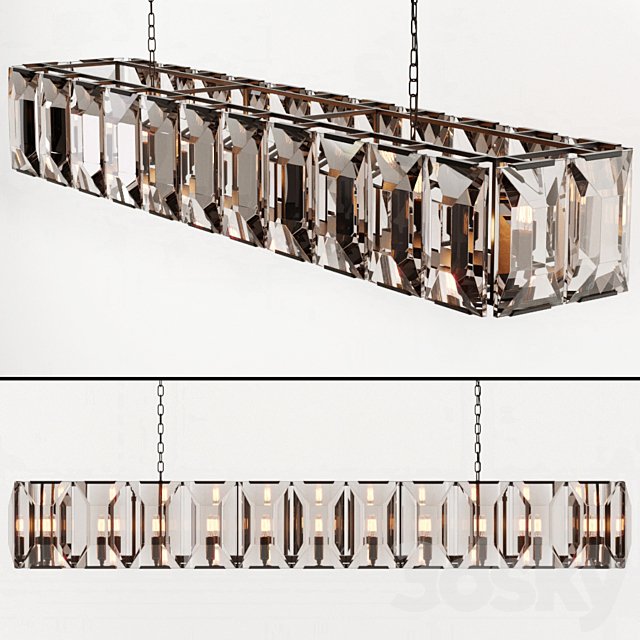 RH HARLOW CRYSTAL RECTANGULAR CHANDELIER 74