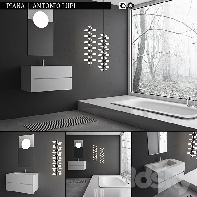 Bathroom furniture set Piana
