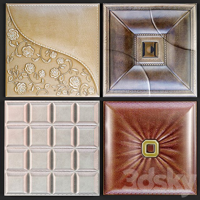 Decorative leather 3D panel