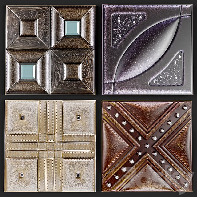 Decorative leather 3D panel