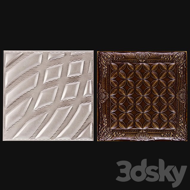 Decorative leather 3D panel