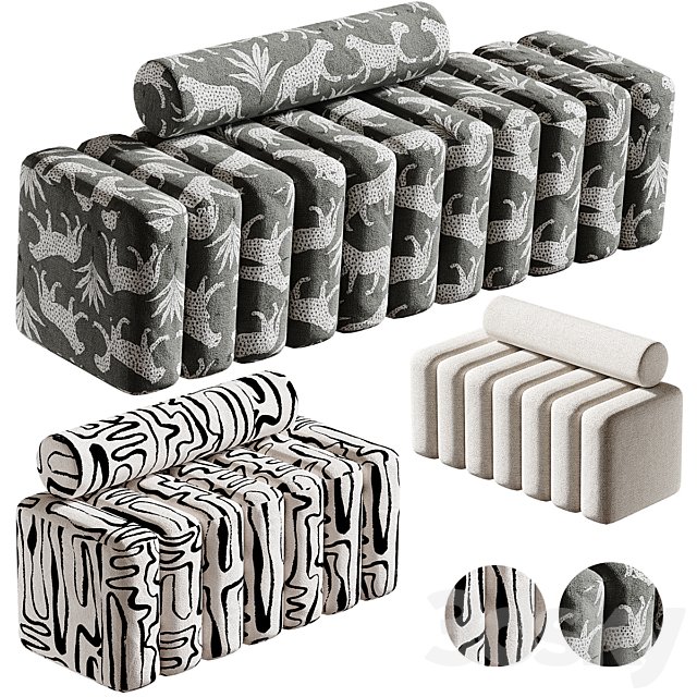 Modern Line Tufted Entryway Bench