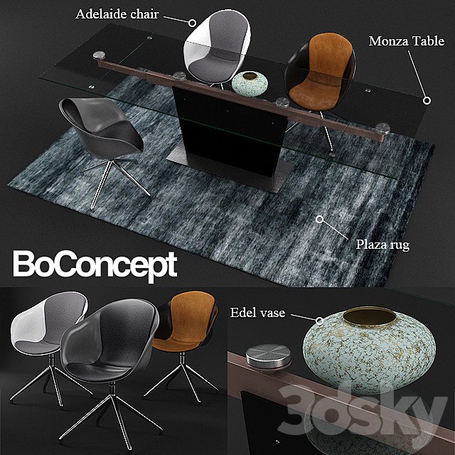 BoConcept Monza table and Adelaide chair