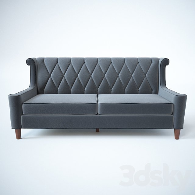 Armen Living Barrister Gray Velvet Sofa