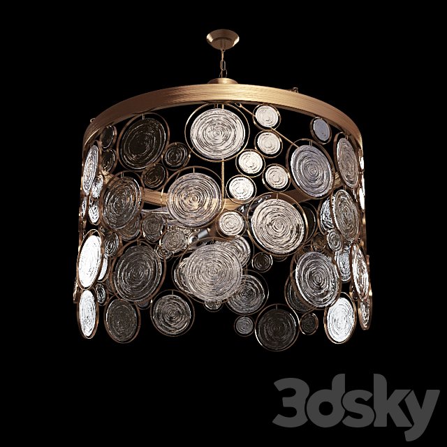 EMERY RECYCLED CHANDELIER EMERY RECYCLED INDOOR / OUTDOOR GLASS CHANDELIER